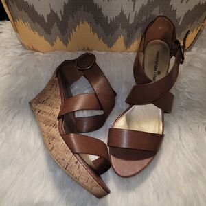 Montego Bay Club Tan Cork Wedge Sandals